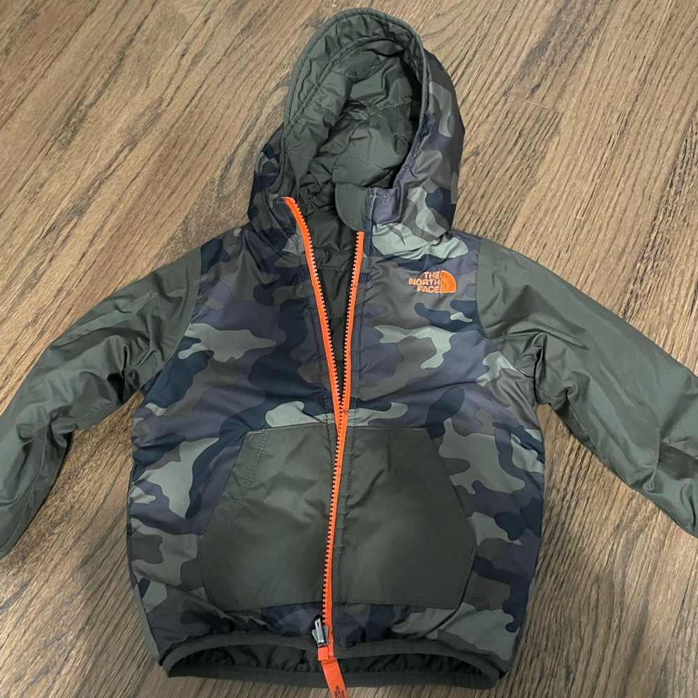 The North Face Kids Camo Puffer Jacket - Green and Orange
